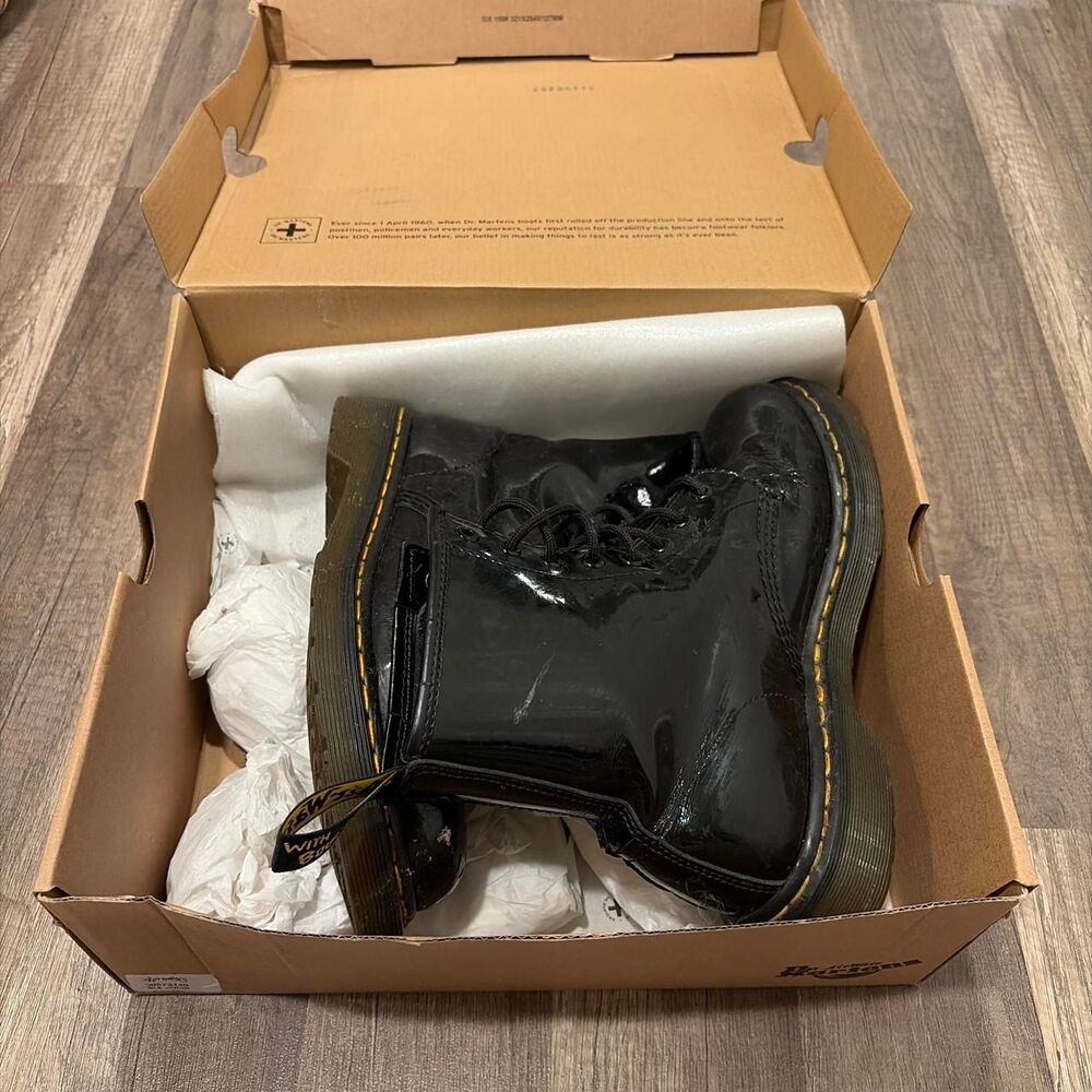 Black Dr. Martens 1460 Patent Leather Boots